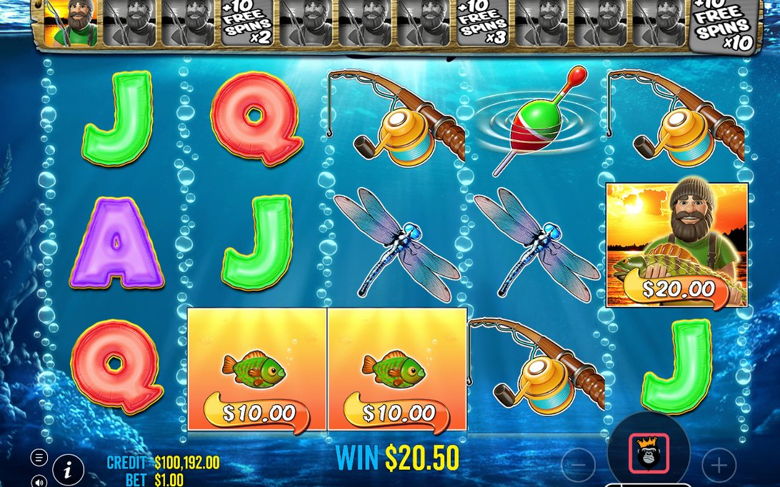 Free Spins där Fisherman Wild samlar in MONEY-värden