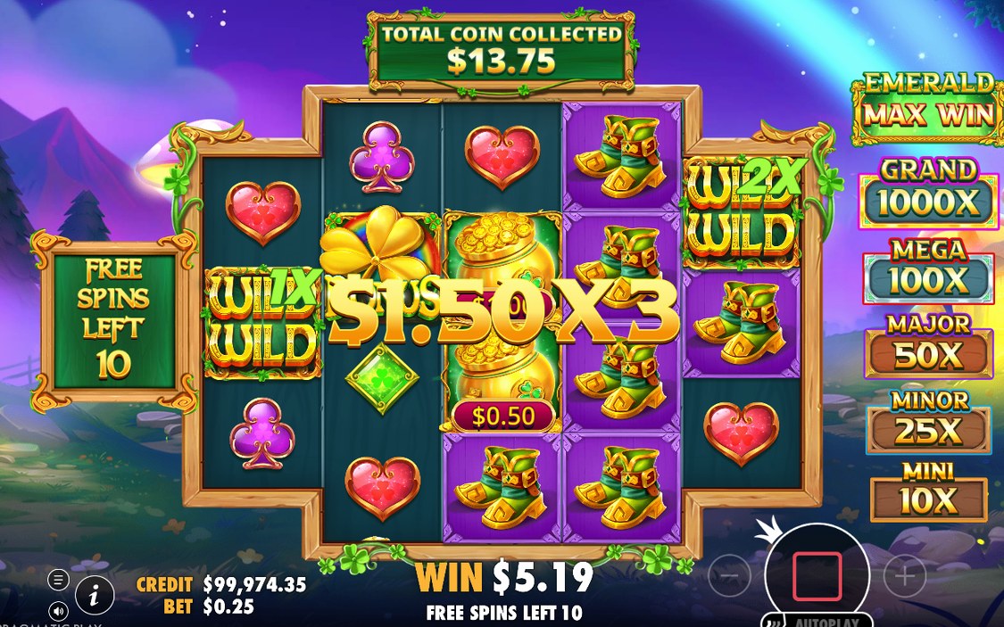 Total Coin Collected-mätaren under Free Spins